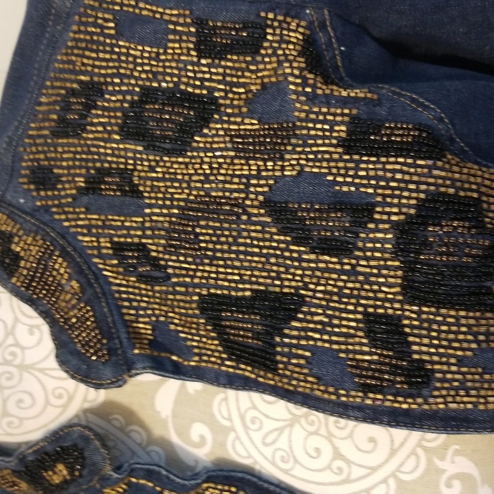 Chico's Jean's Embroidered Jaquet - sz 0 - Picture 3 of 8